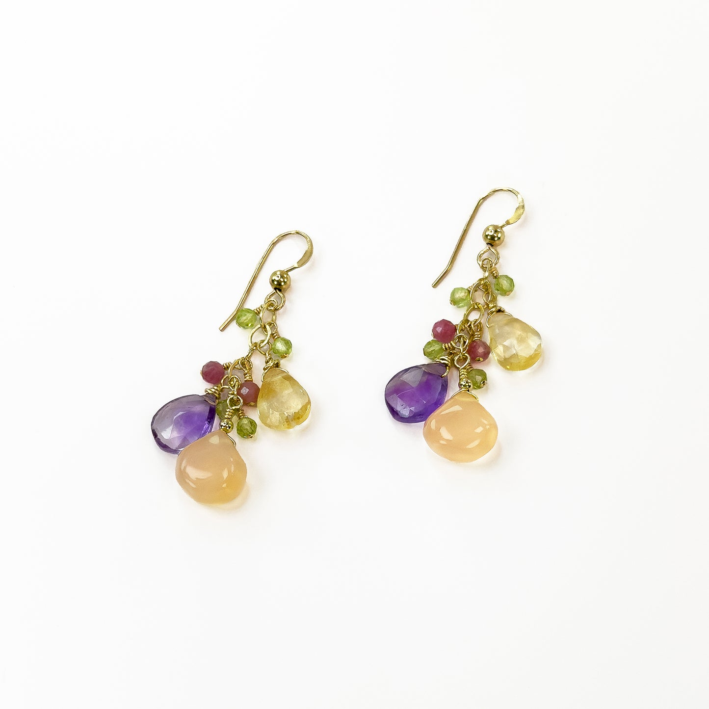 Colorful Gemstone Cluster Earrings