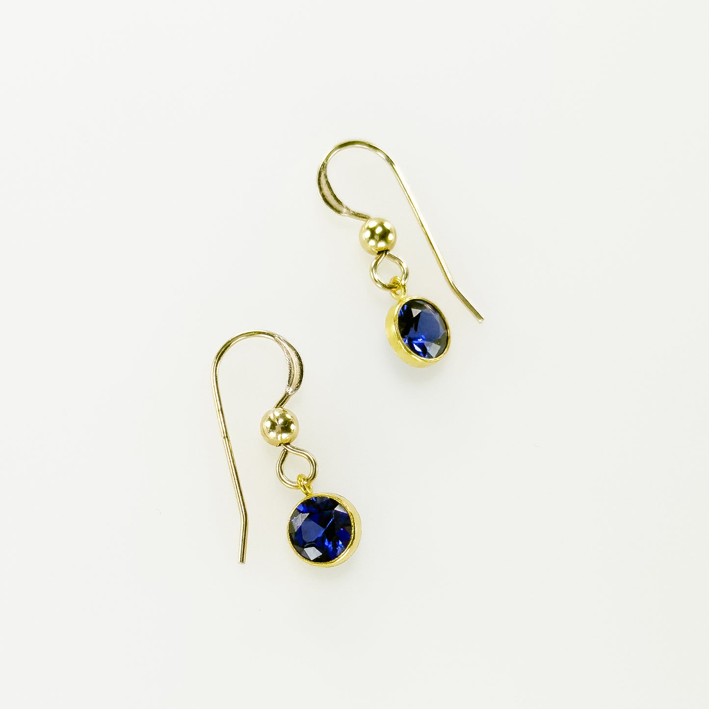 Bezel Set Sapphire Drop Earrings