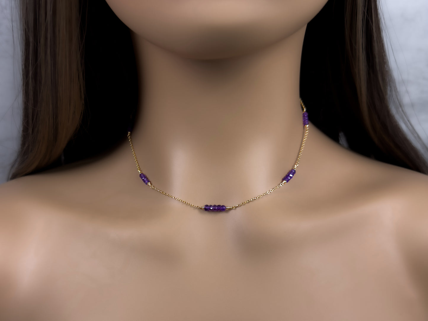 Amethyst Station Necklace