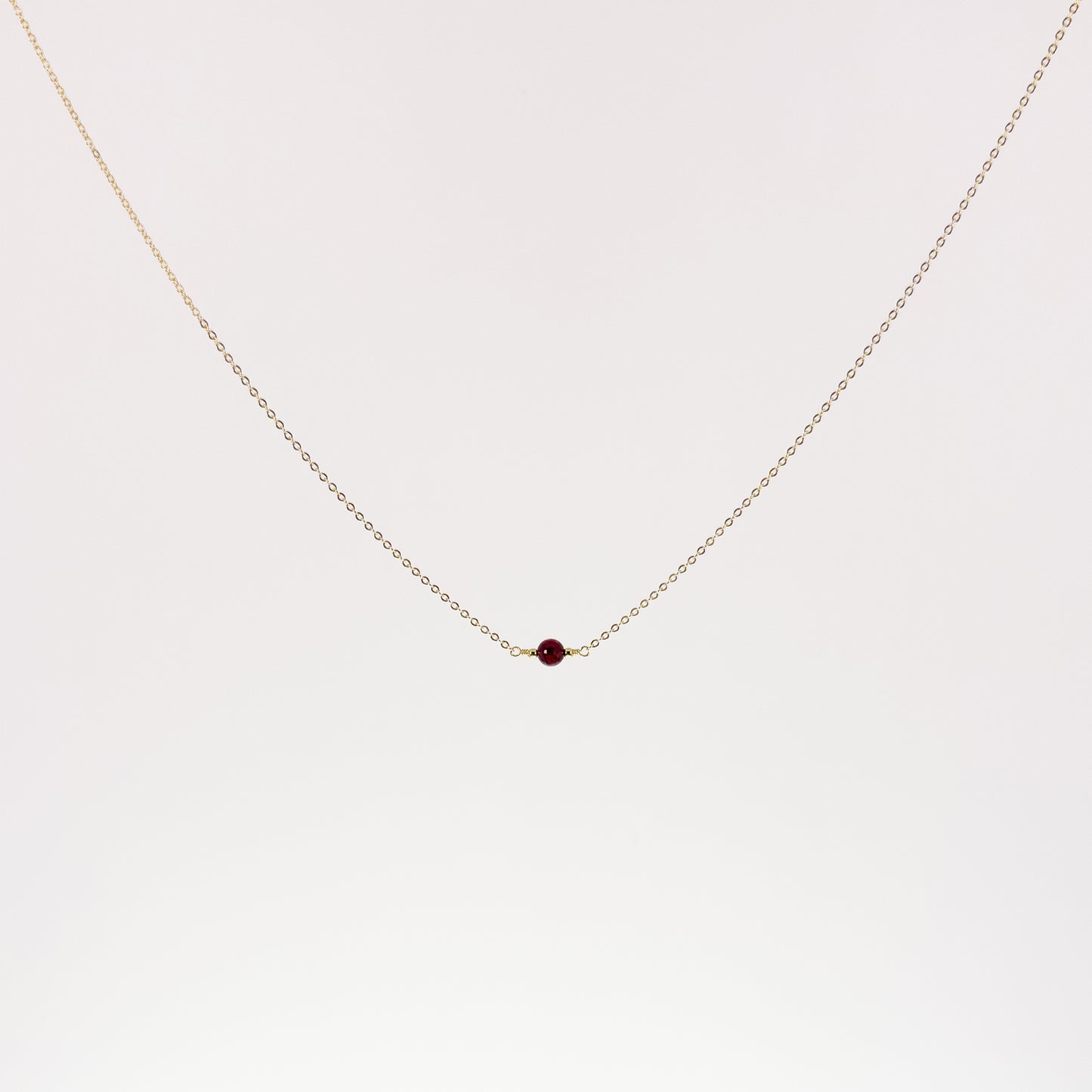 Garnet Solitaire Necklace