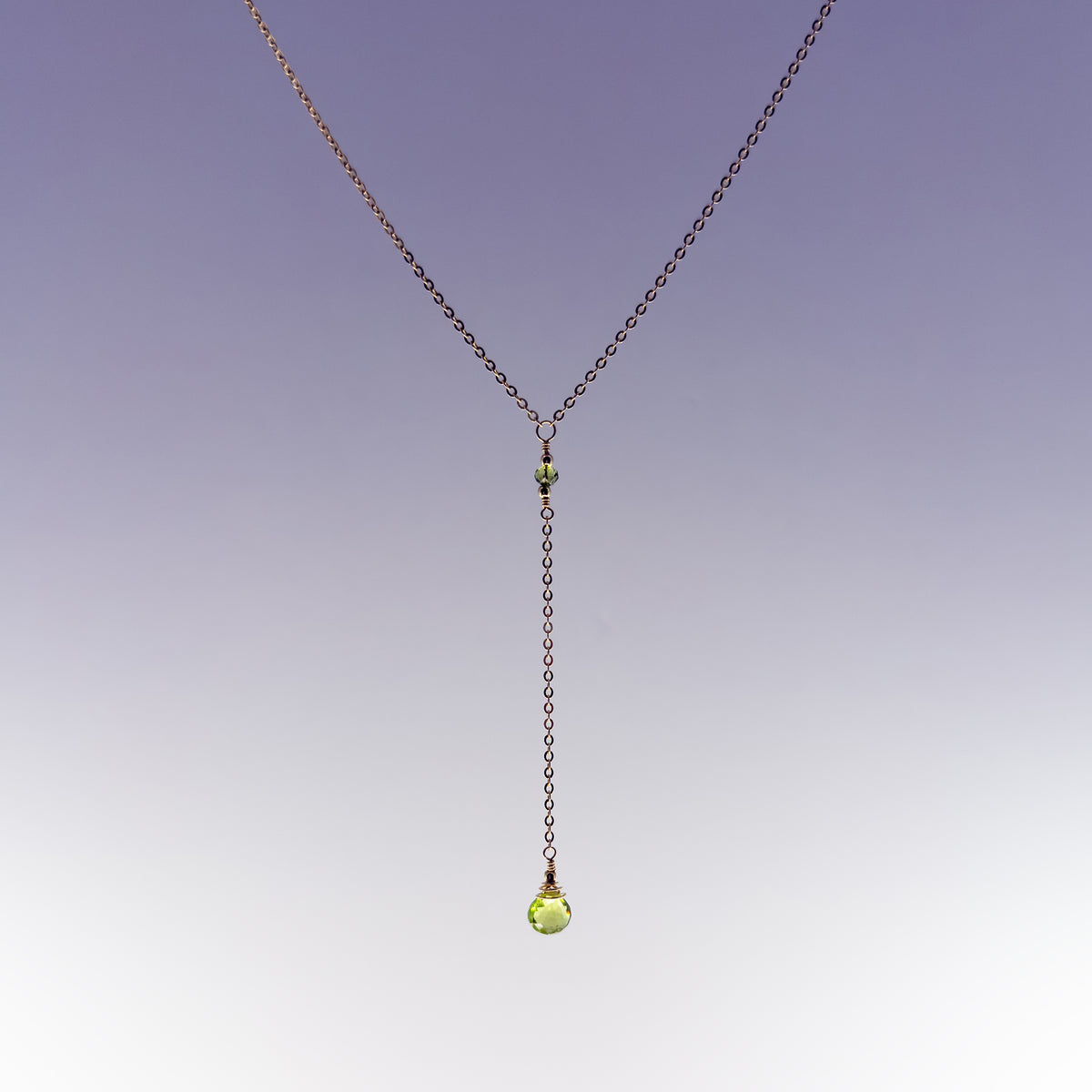 Peridot Lariat Necklace