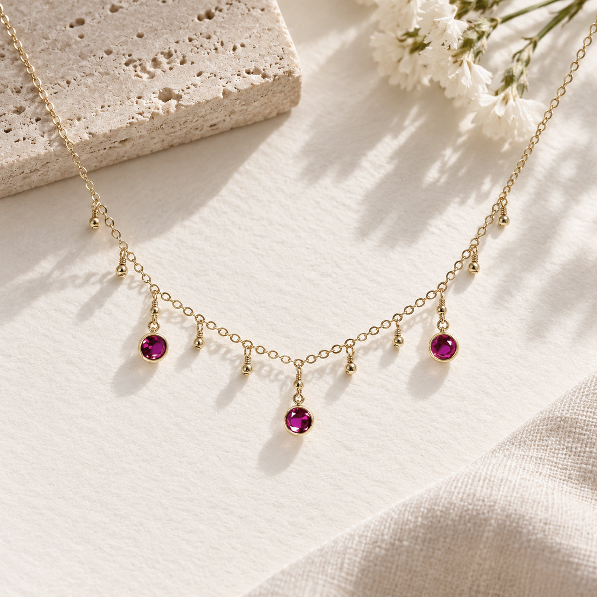 Ruby Charms Necklace