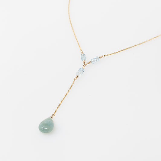 Aquamarine Lariat Necklace #02