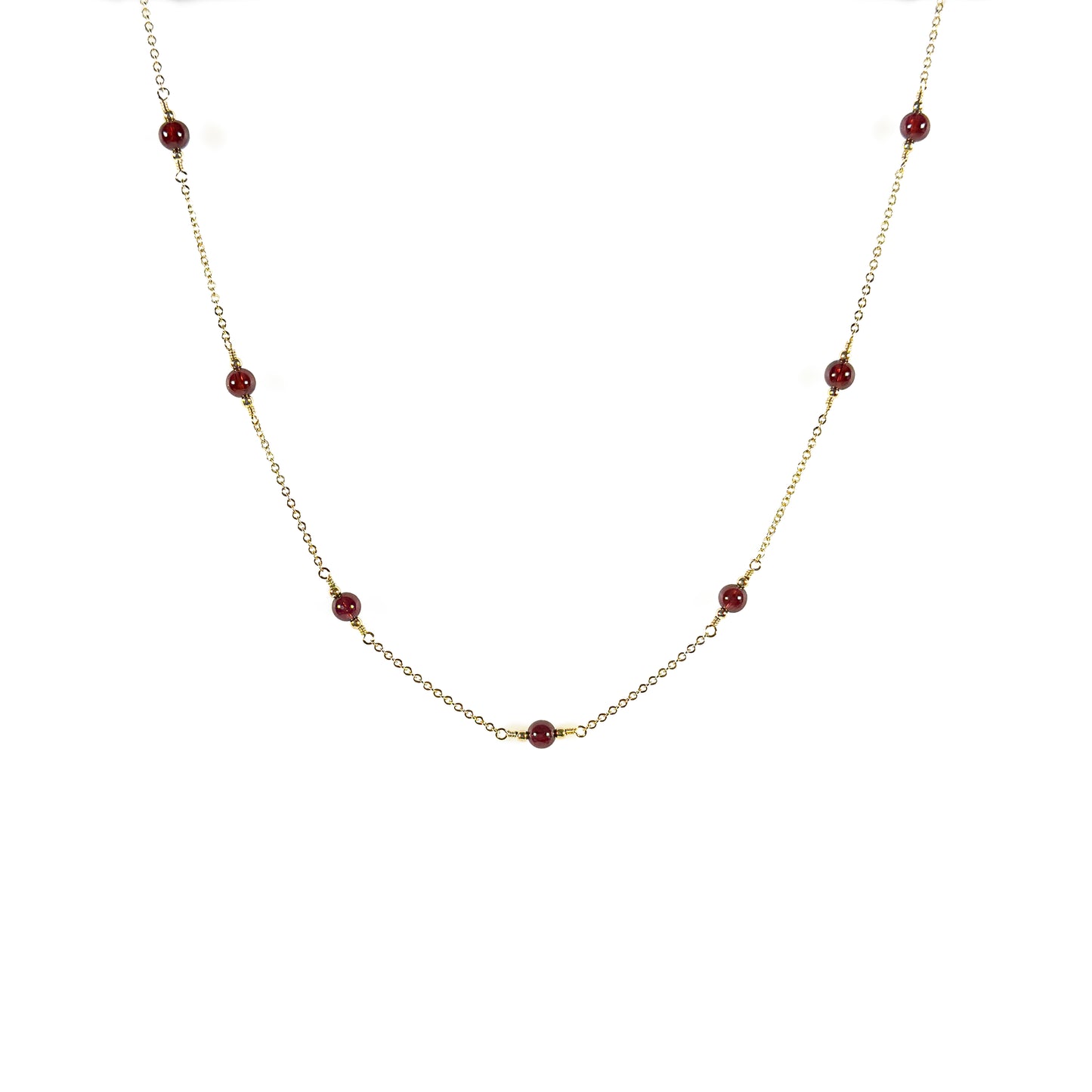 Garnet Station Necklace