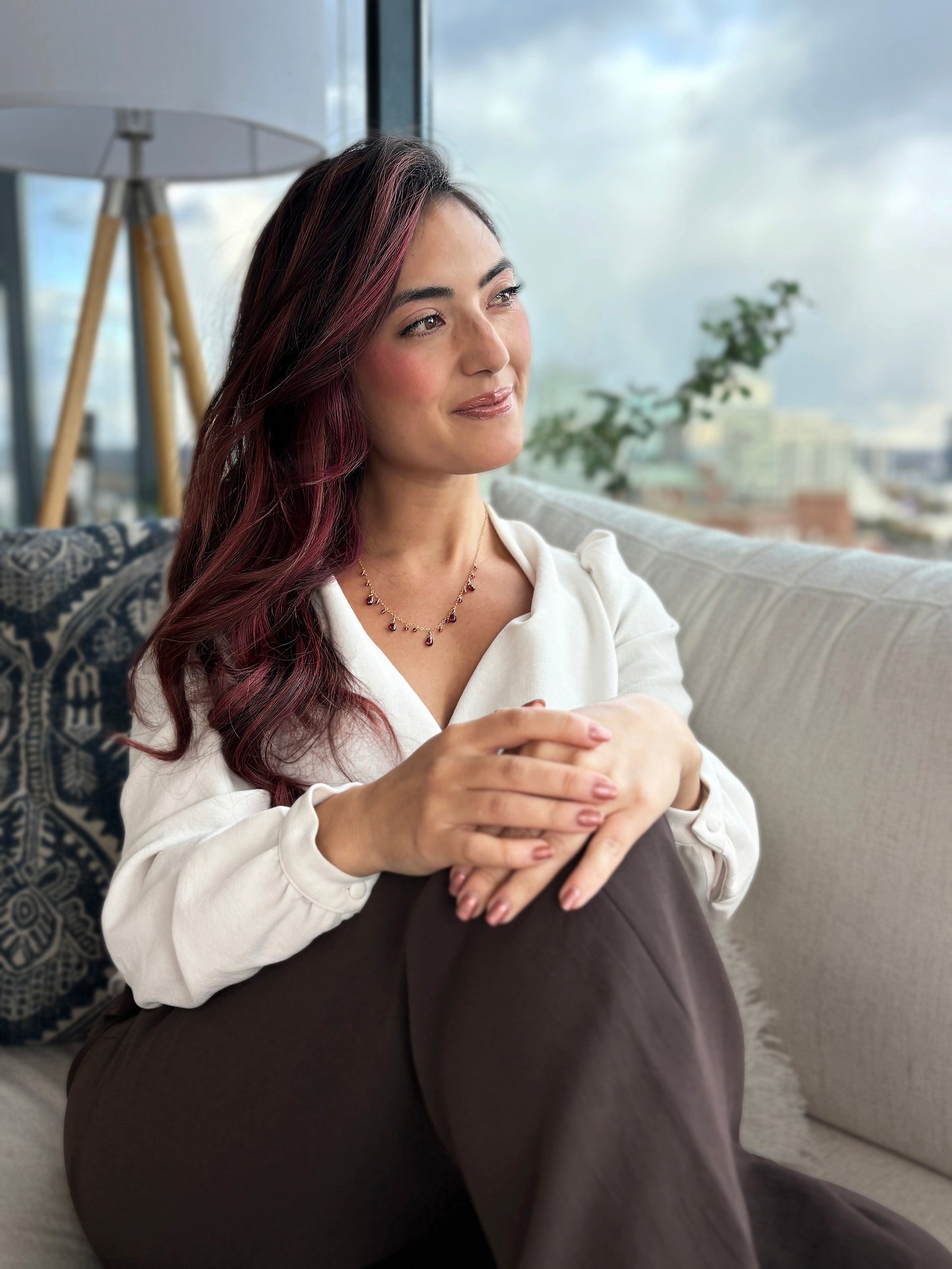 Garnet Charms Necklace