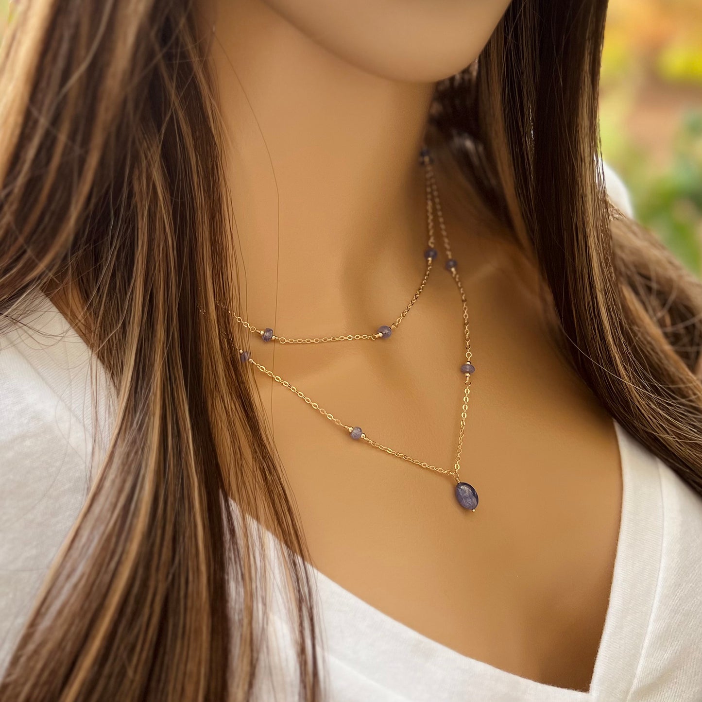 Tanzanite Station Necklace