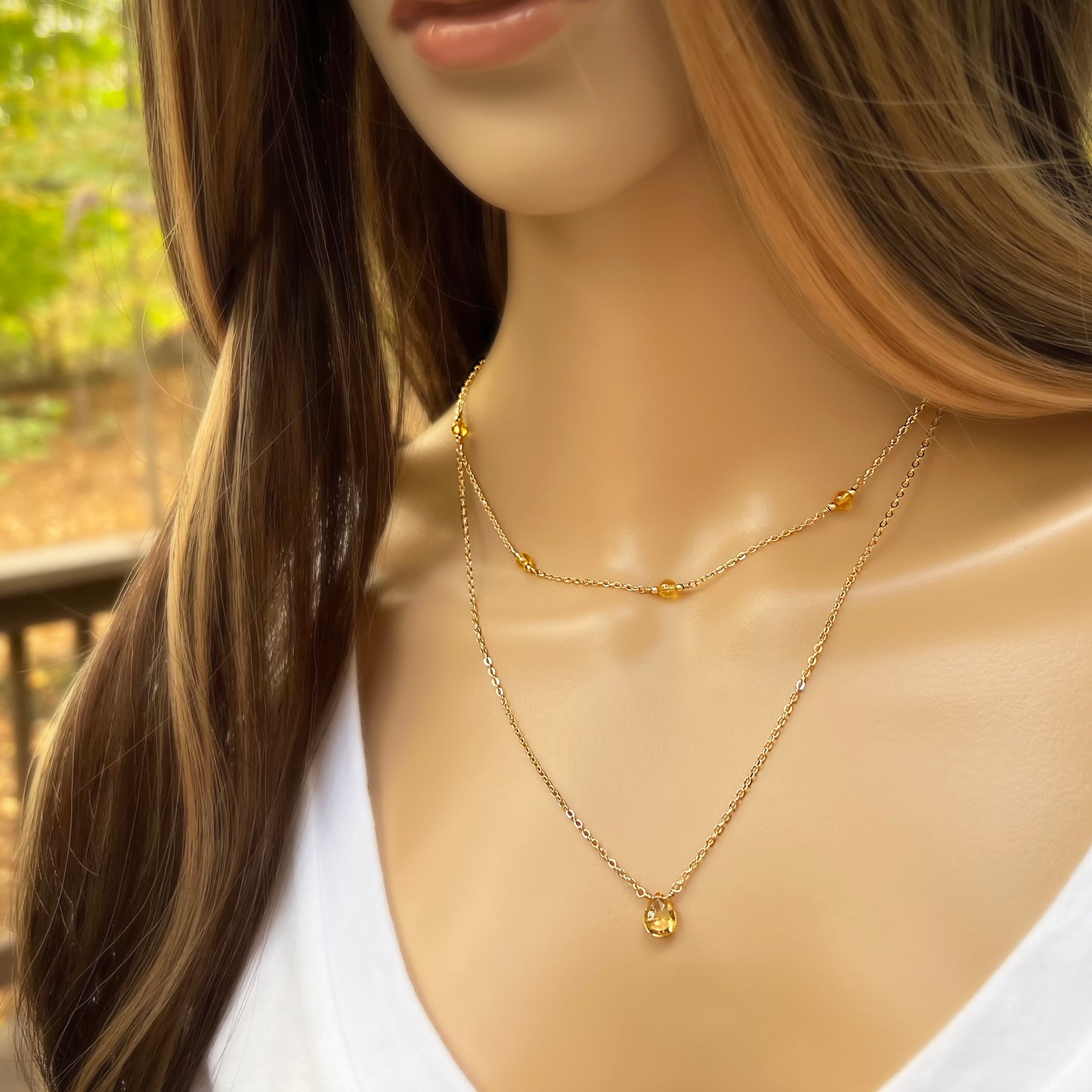 Citrine Teardrop Necklace