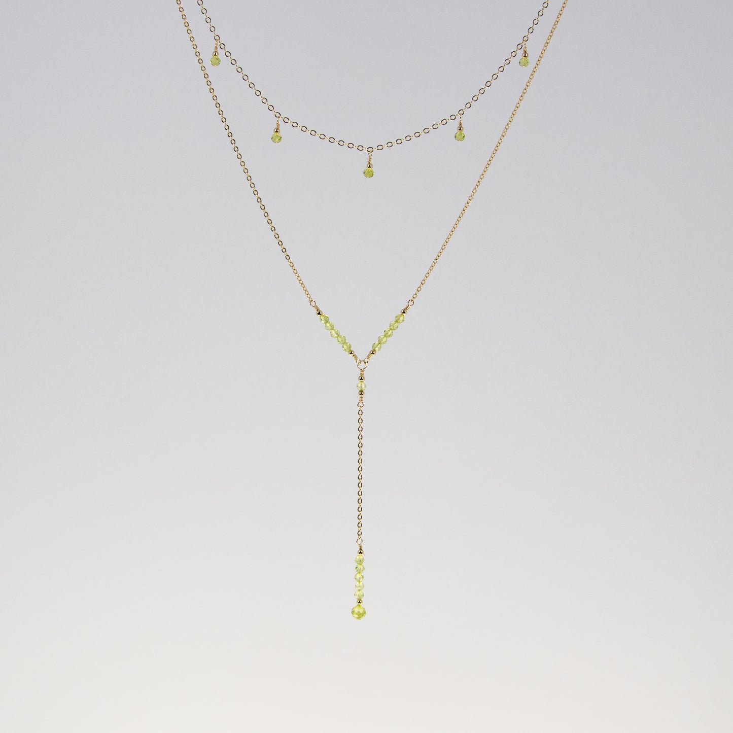 Peridot Lariat Necklace