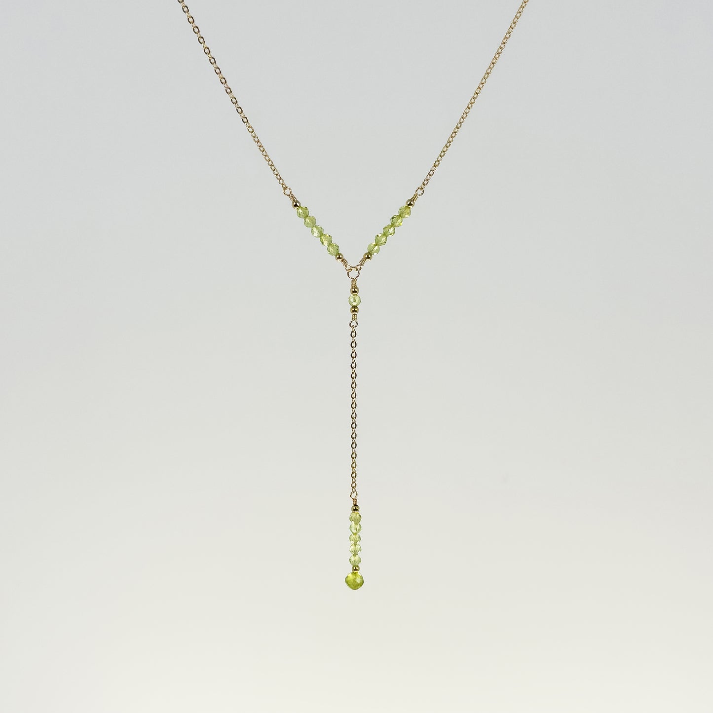 Peridot Lariat Necklace