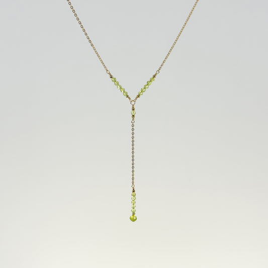 Peridot Lariat Necklace