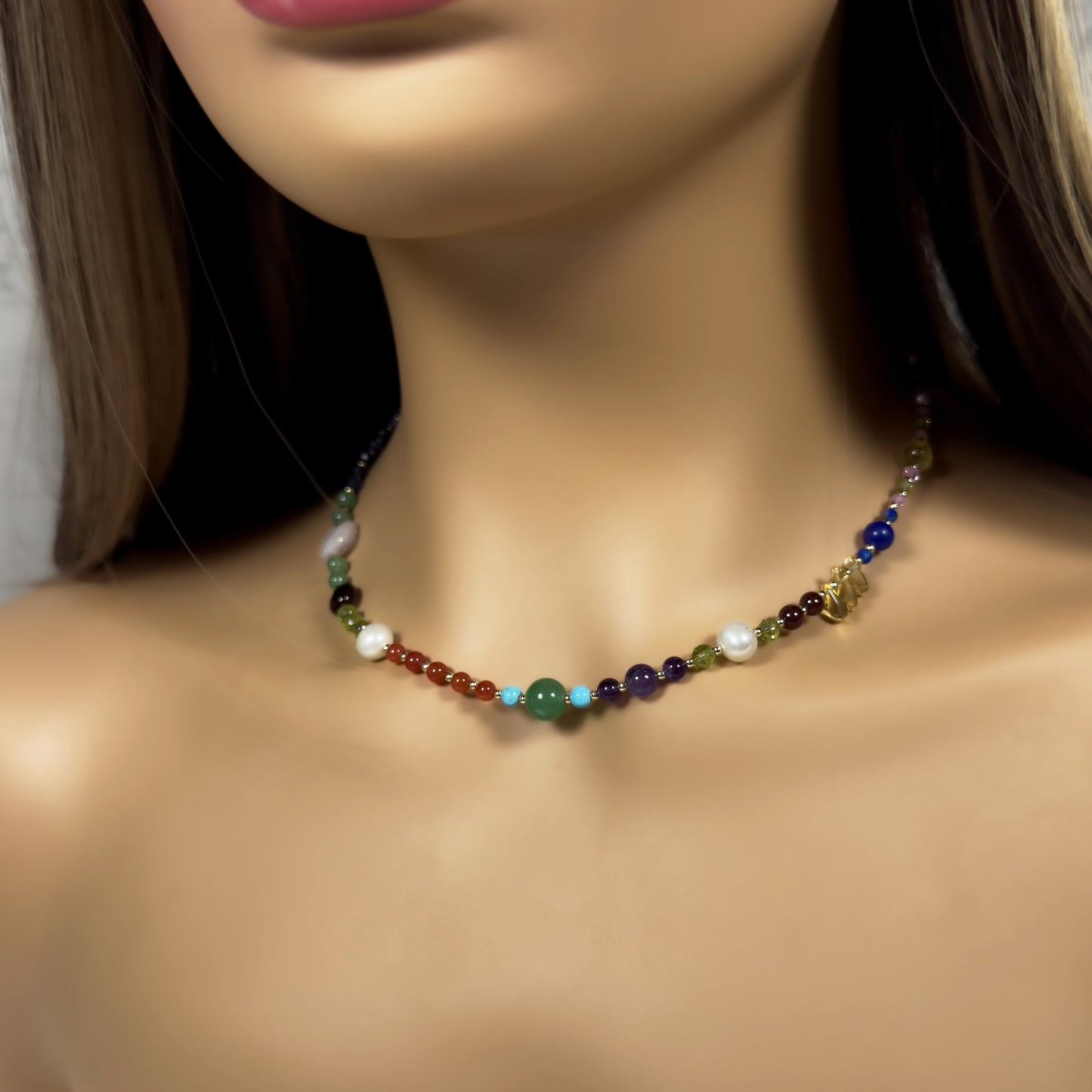 Multi Gemstone Beaded Necklace