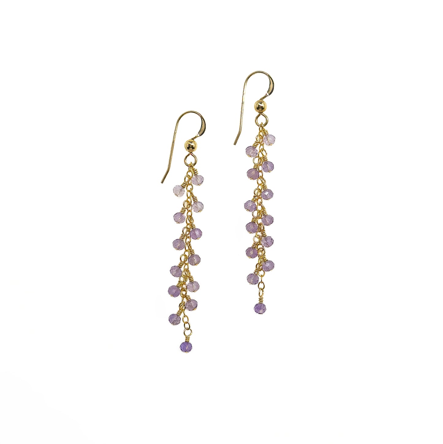 Lavender Amethyst Cascade Earrings