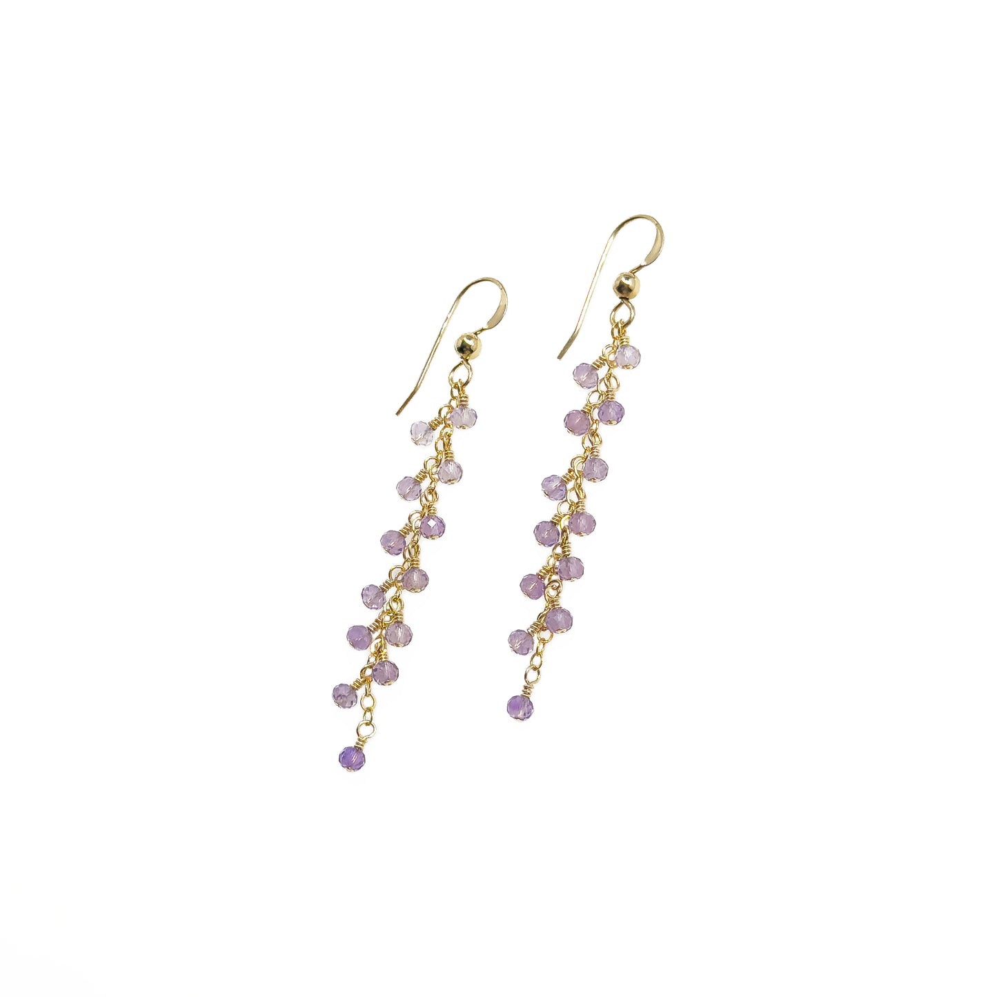 Lavender Amethyst Cascade Earrings