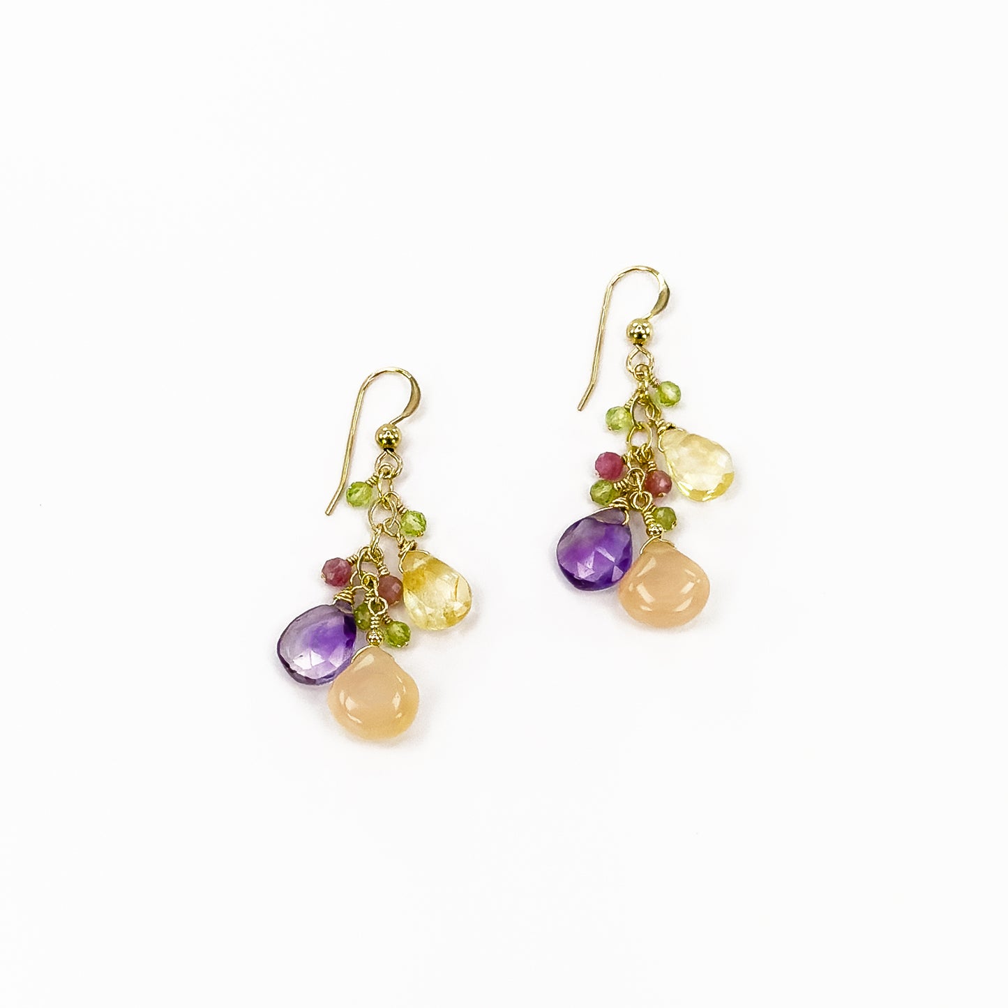 Colorful Gemstone Cluster Earrings