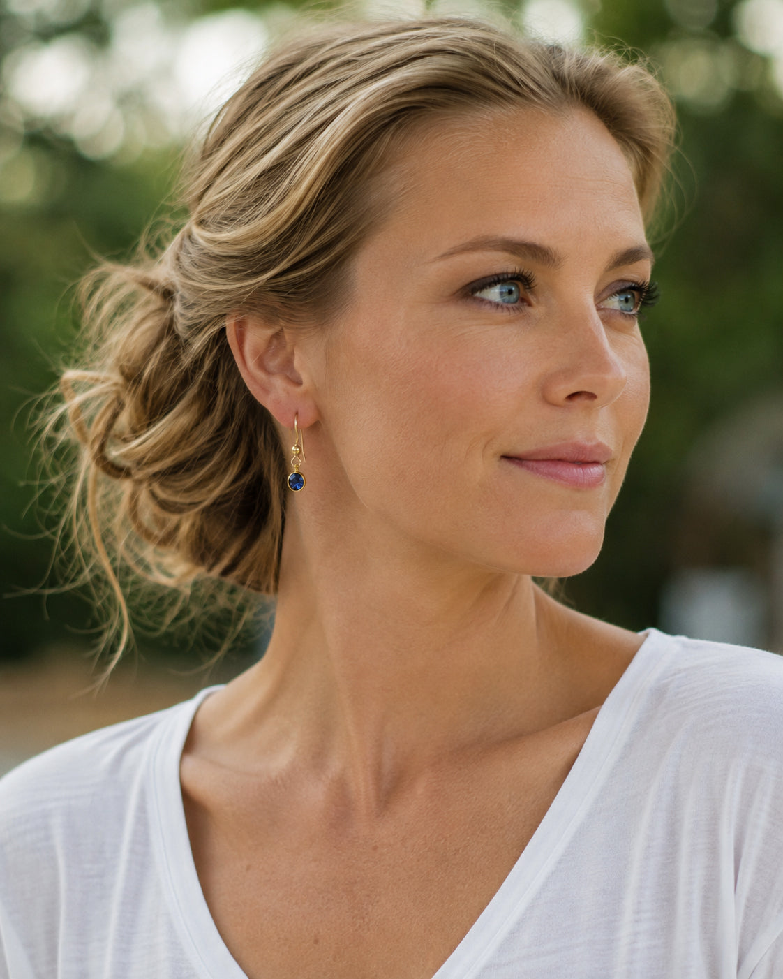 Bezel Set Sapphire Drop Earrings