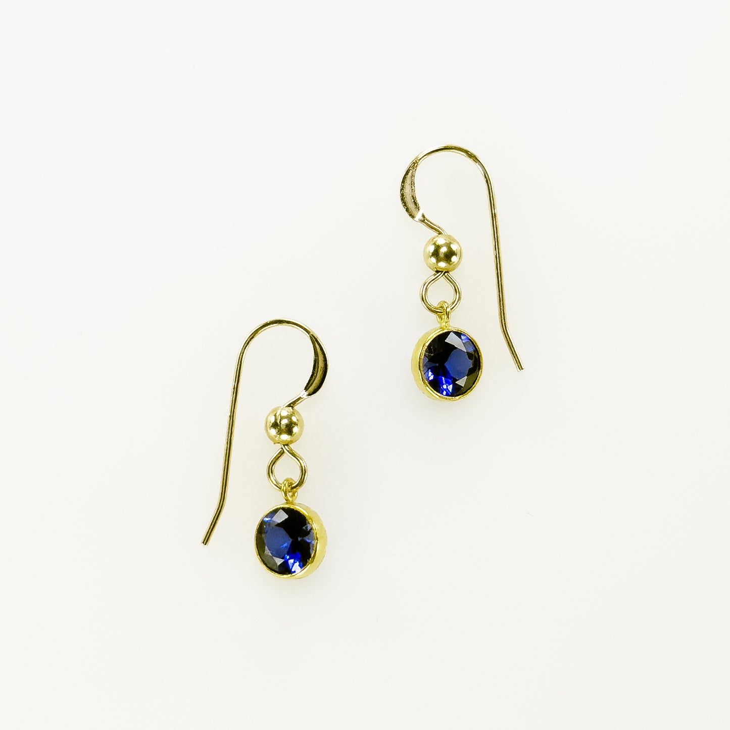 Bezel Set Sapphire Drop Earrings