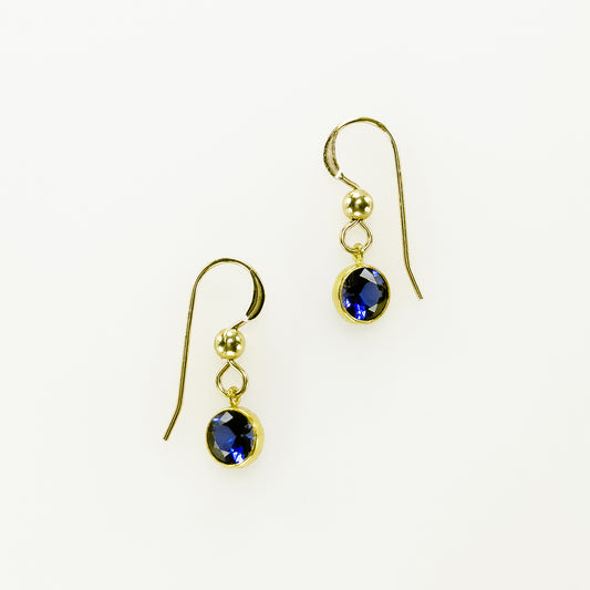 Bezel Set Sapphire Drop Earrings