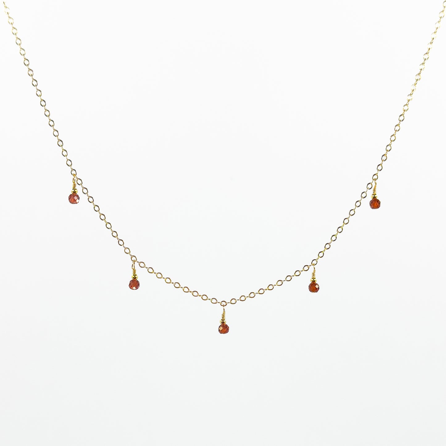 Garnet Dewdrops Necklace