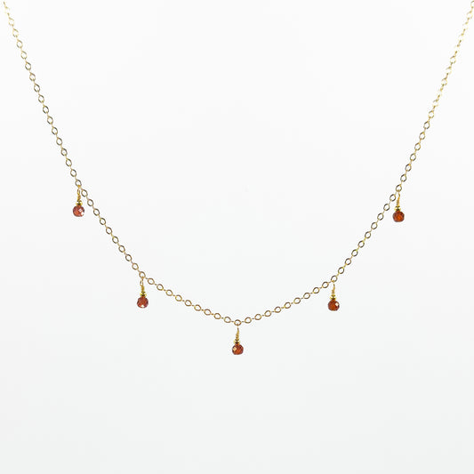 Garnet Dewdrops Necklace