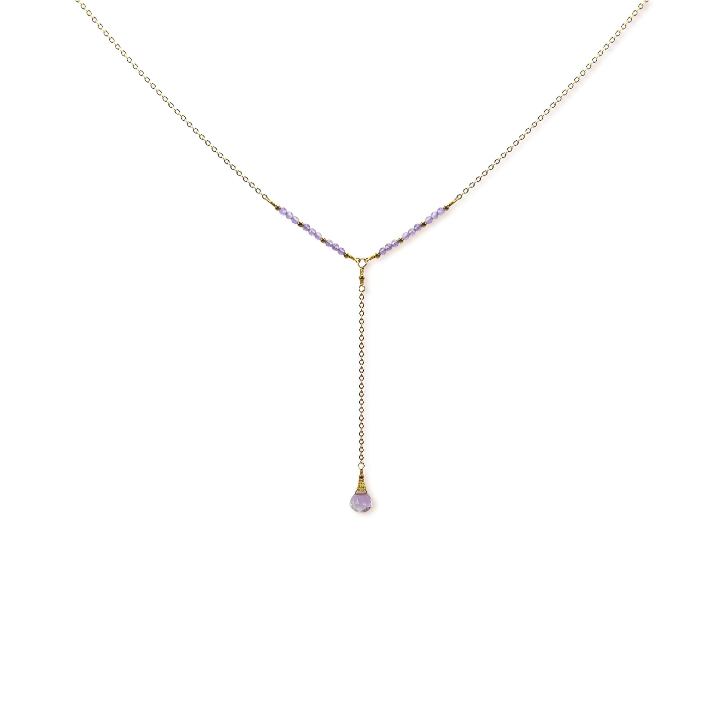 Lavender Amethyst Y Necklace