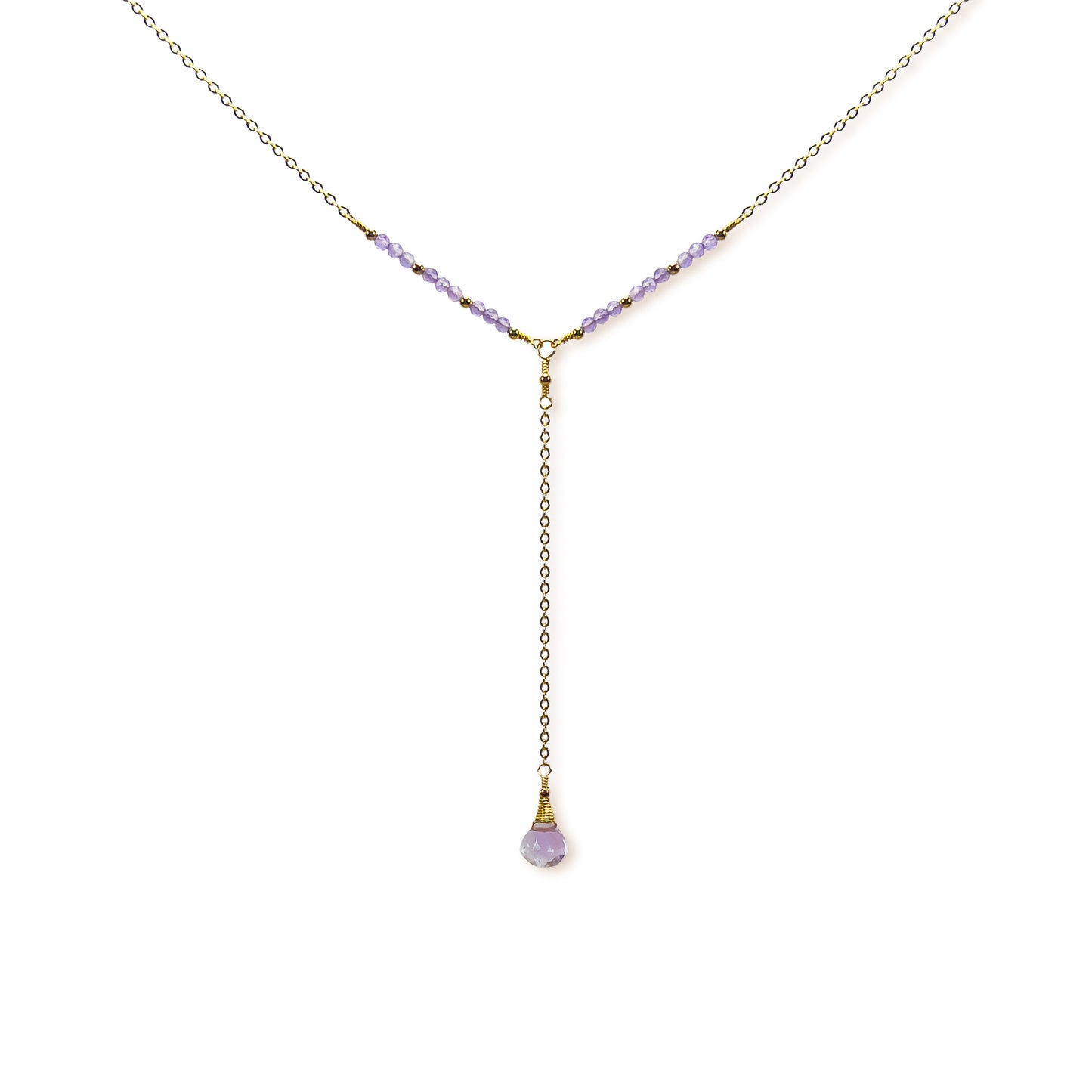 Lavender Amethyst Y Necklace