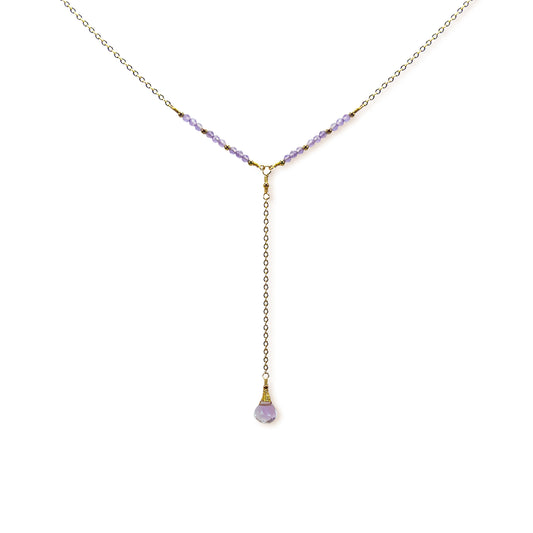 Lavender Amethyst Y Necklace