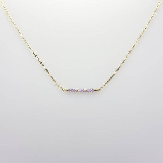Lavender Amethyst Bar Necklace