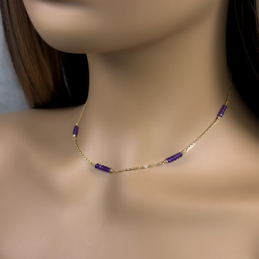 Amethyst Station Necklace