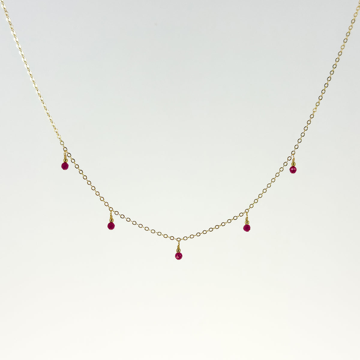 Ruby Dewdrops Neckace