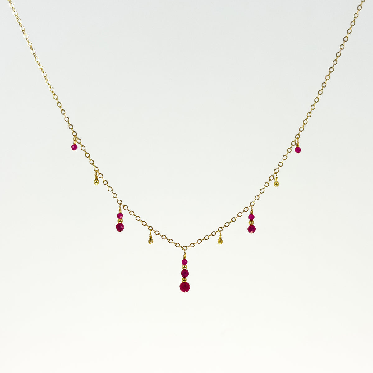 Ruby Dewdrops Necklace