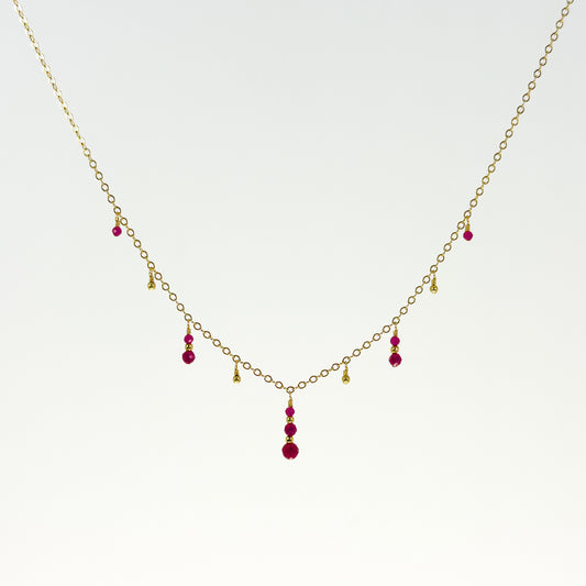 Ruby Dewdrops Necklace