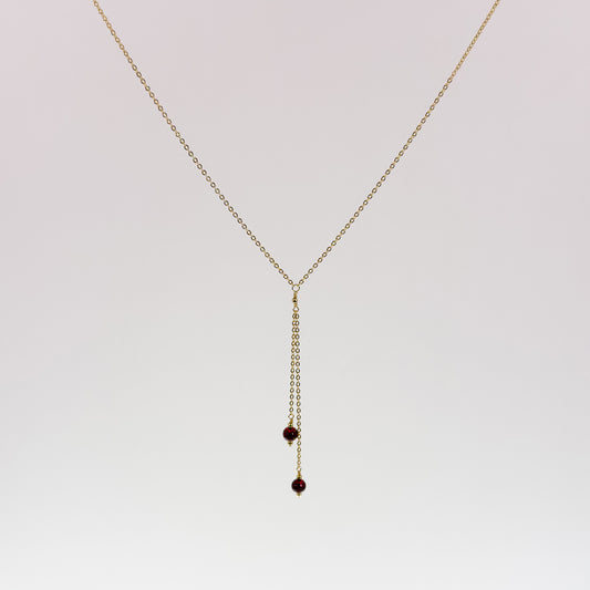 Garnet Lariat Necklace