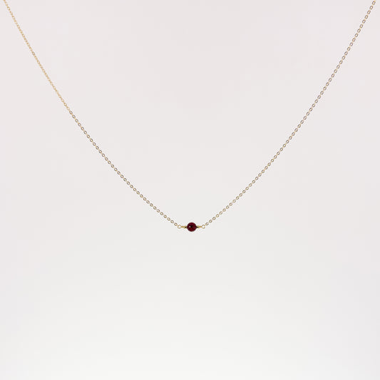 Garnet Solitaire Necklace
