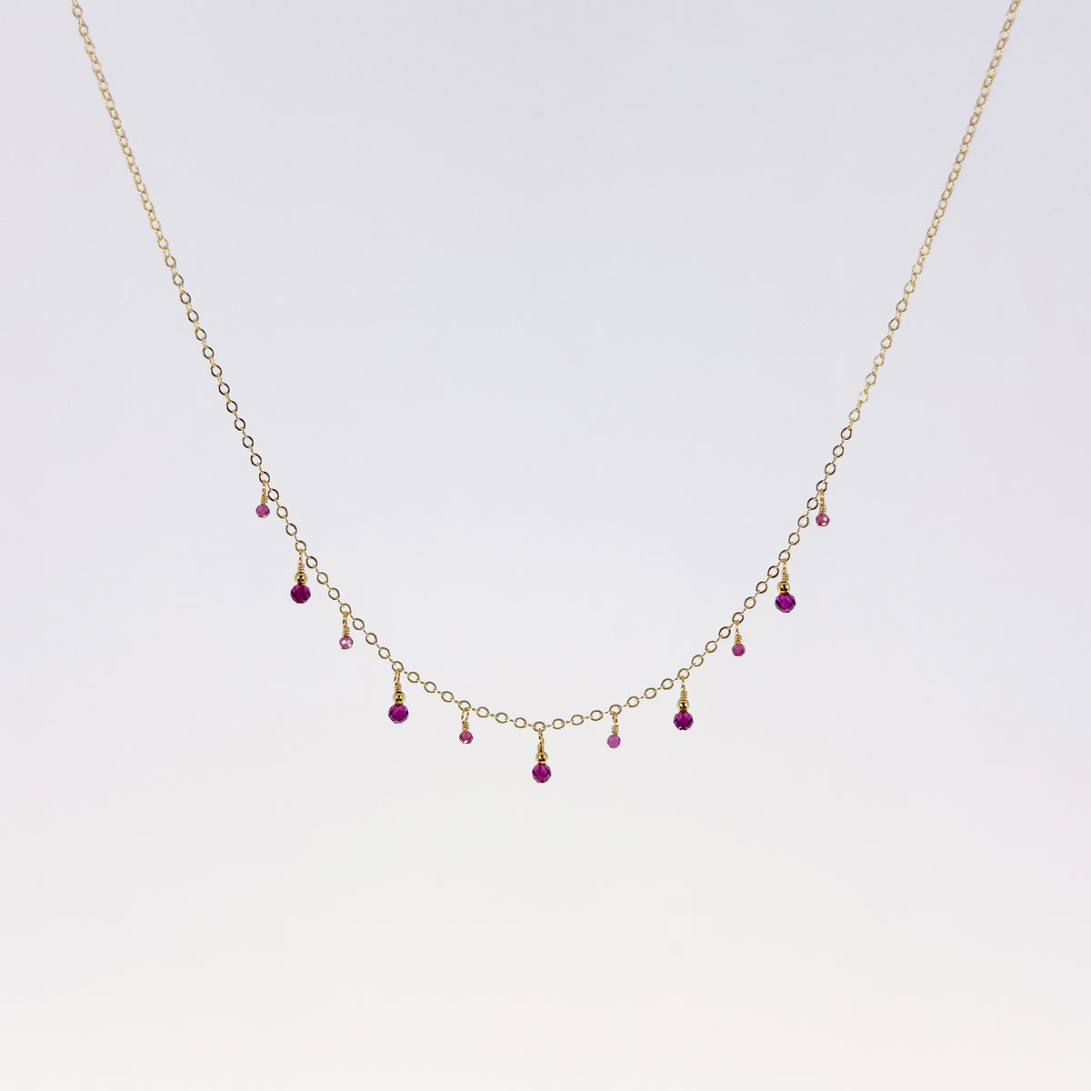 Rhodolite Dewdrops Necklace