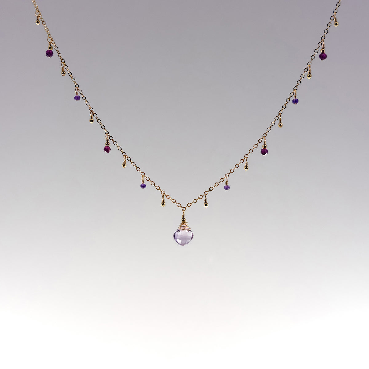 Lavender Amethyst Pendant Necklace
