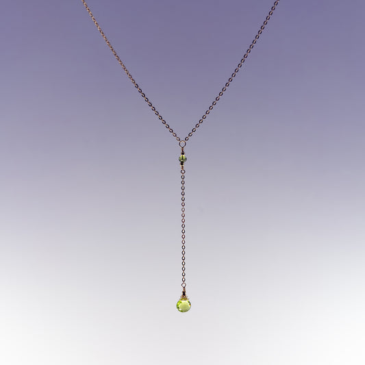 Peridot Lariat Necklace