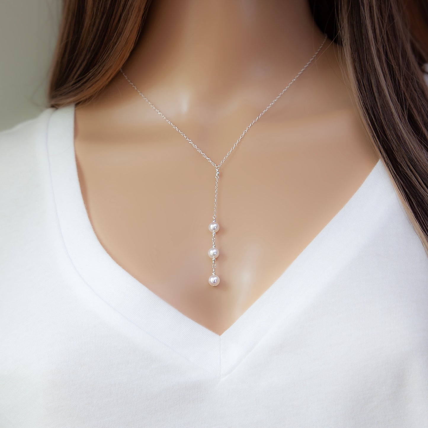 Akoya Pearl Lariat Necklace