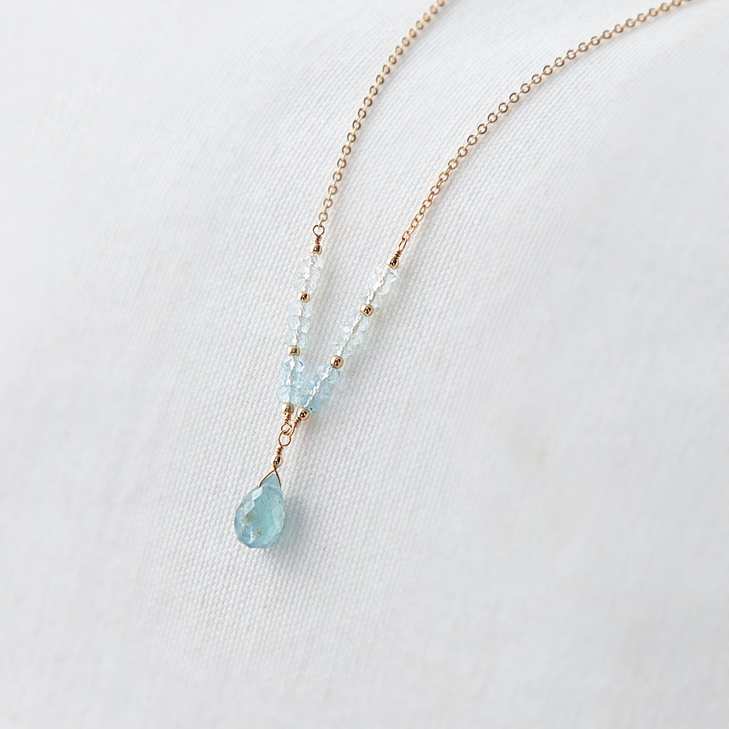 Aquamarine Teardrop Pendant Necklace