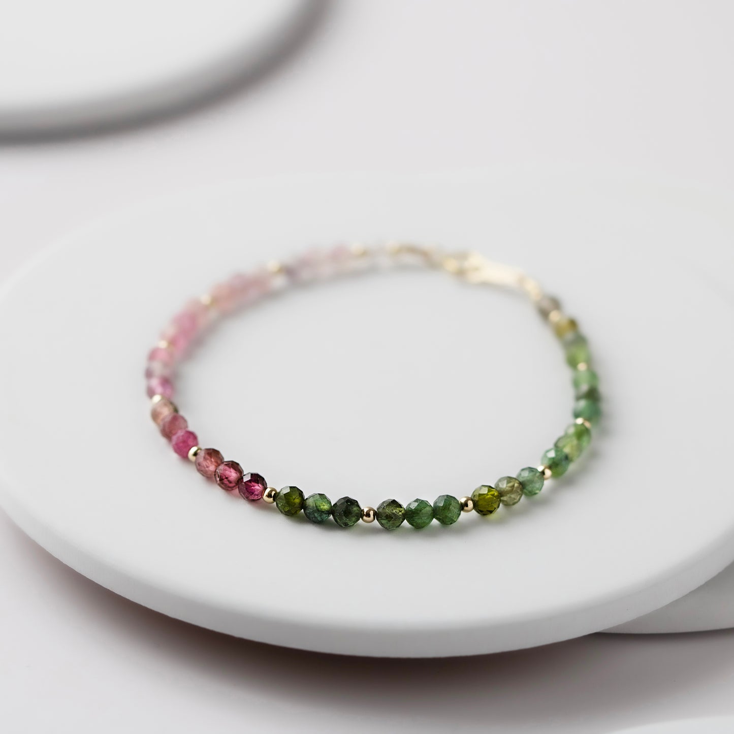 Pink and Green Tourmaline Bracelet