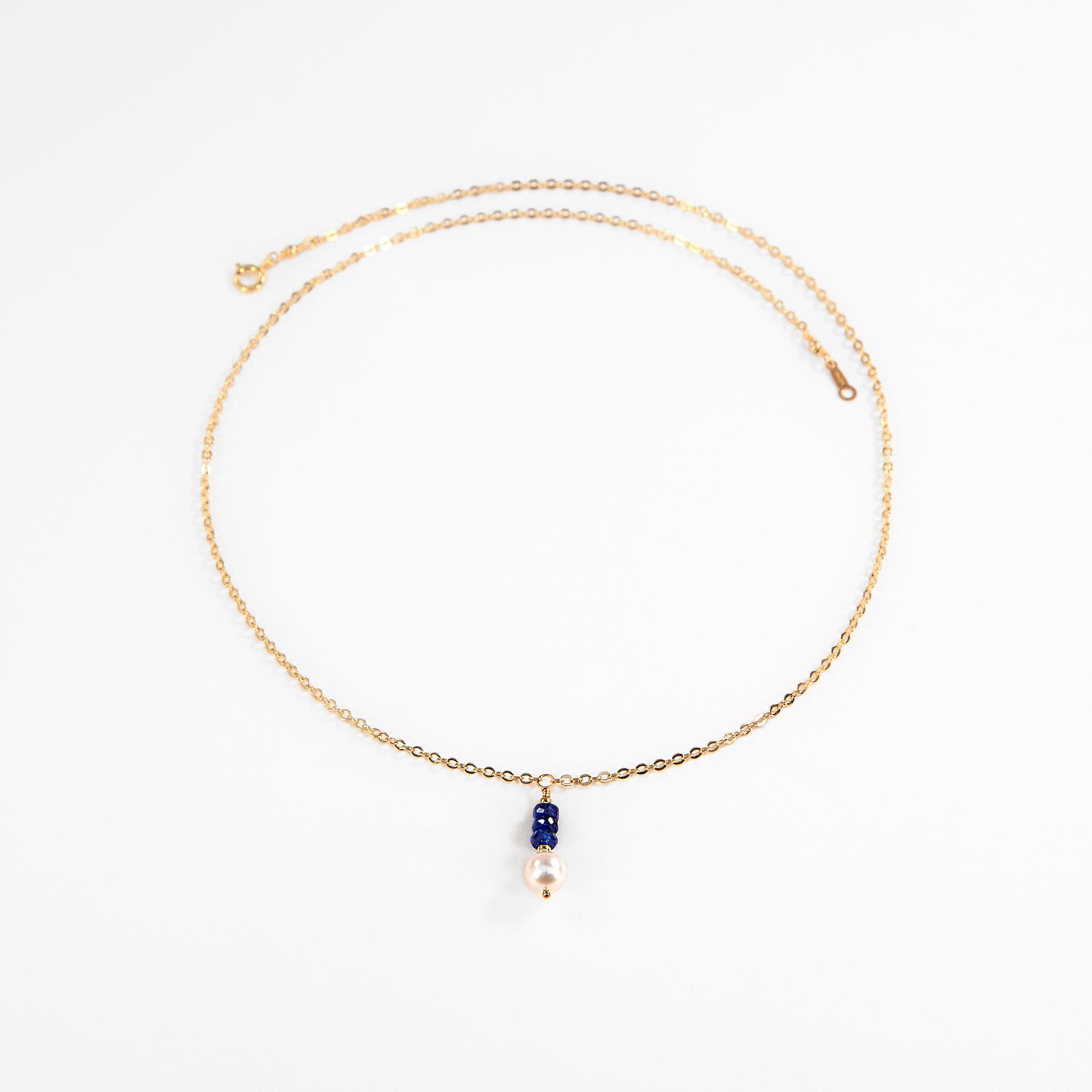 Akoya Pearl and Blue Sapphire Necklace and Earrings Set