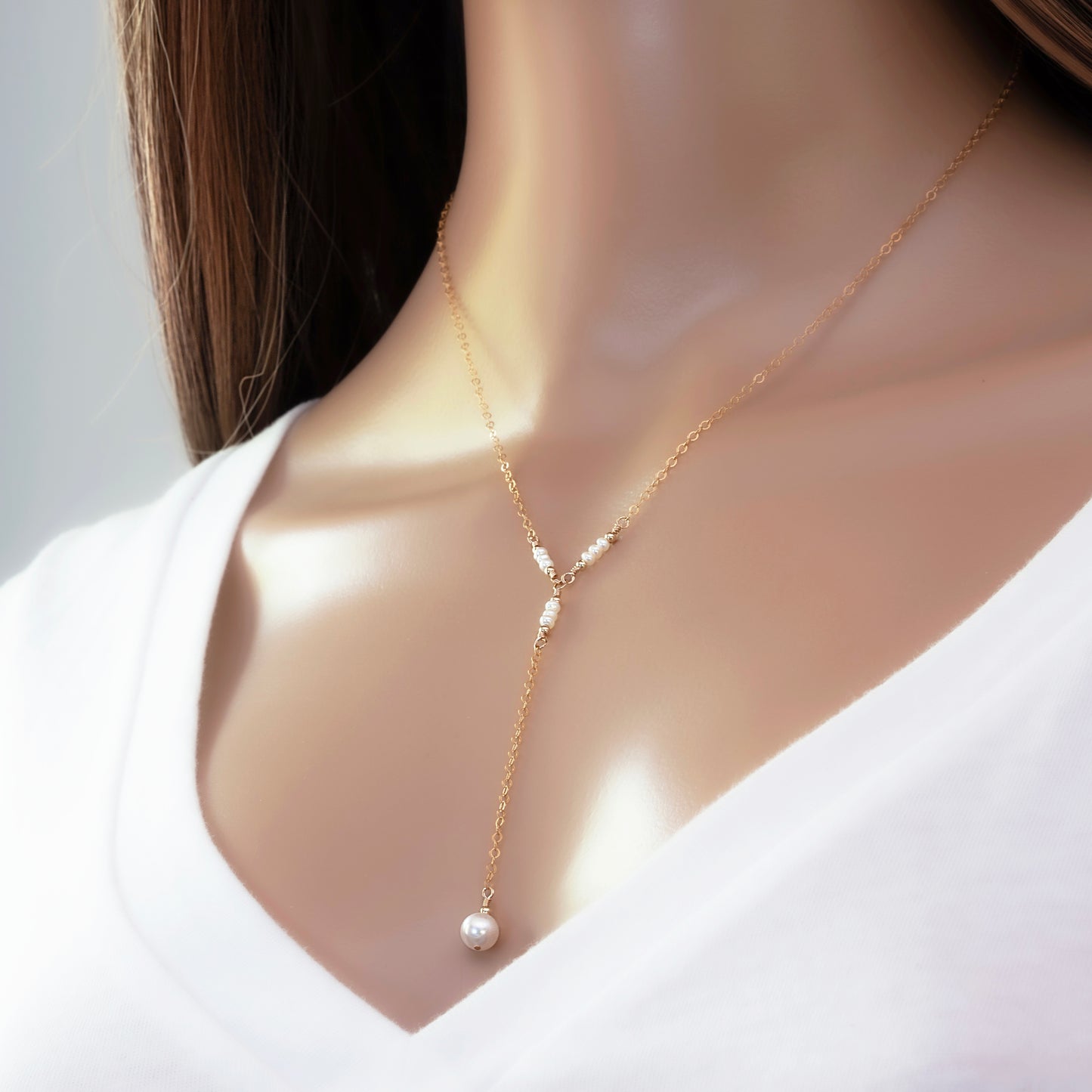 Akoya Pearl Lariat Necklace