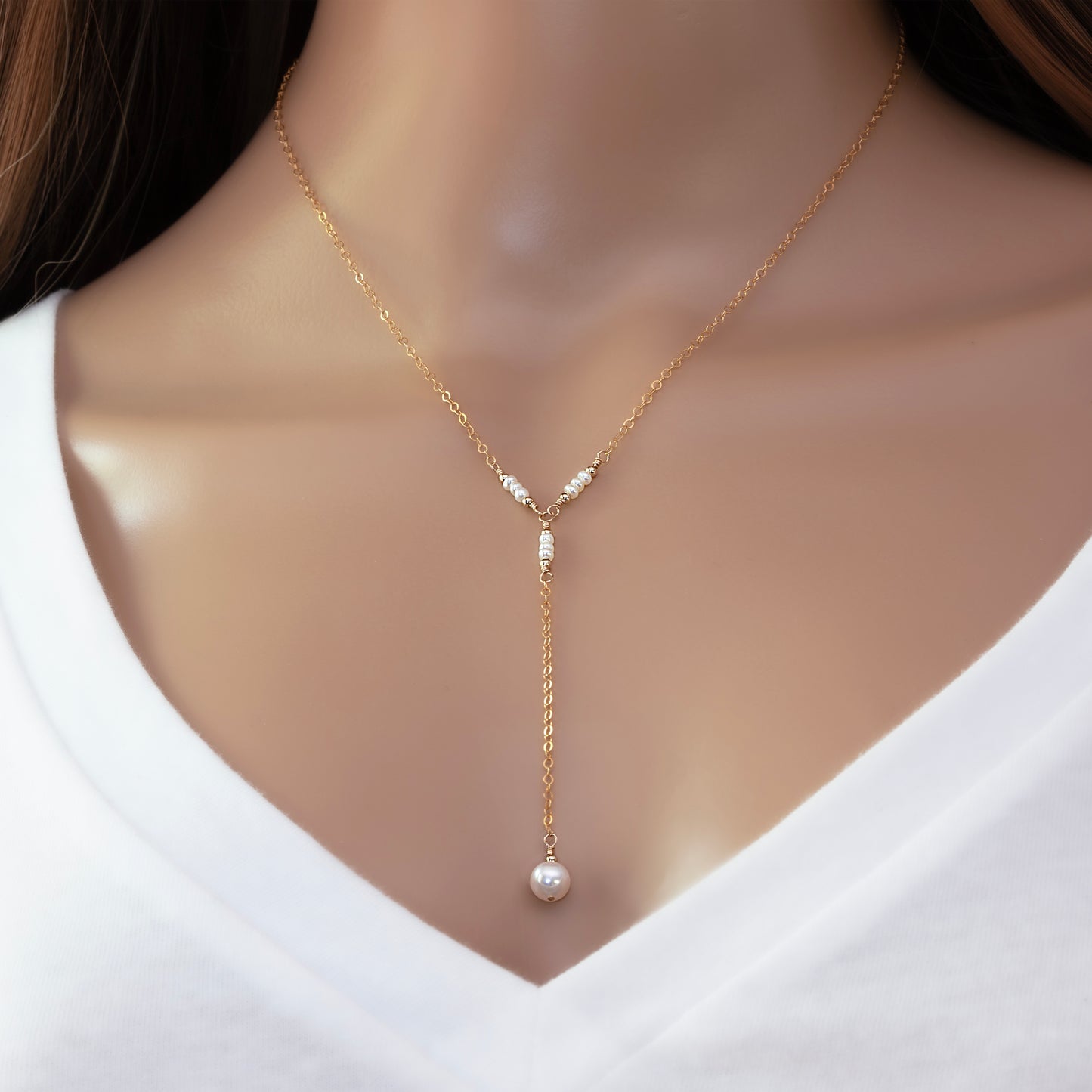 Akoya Pearl Lariat Necklace