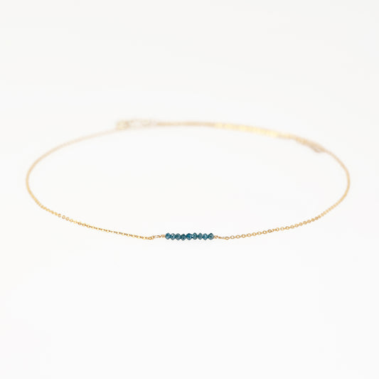 Minimalist Blue Diamond Bar Necklace