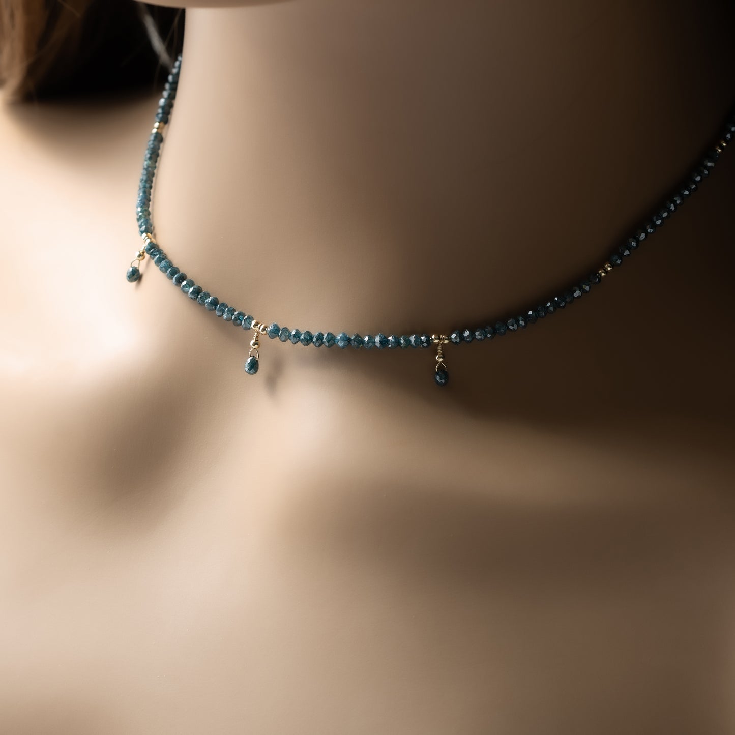 Blue Diamond Choker Necklace