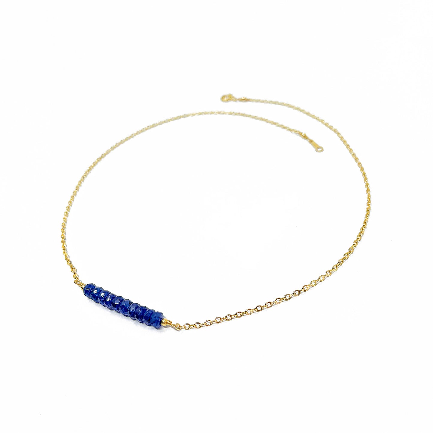 Blue Sapphire Bar Necklace