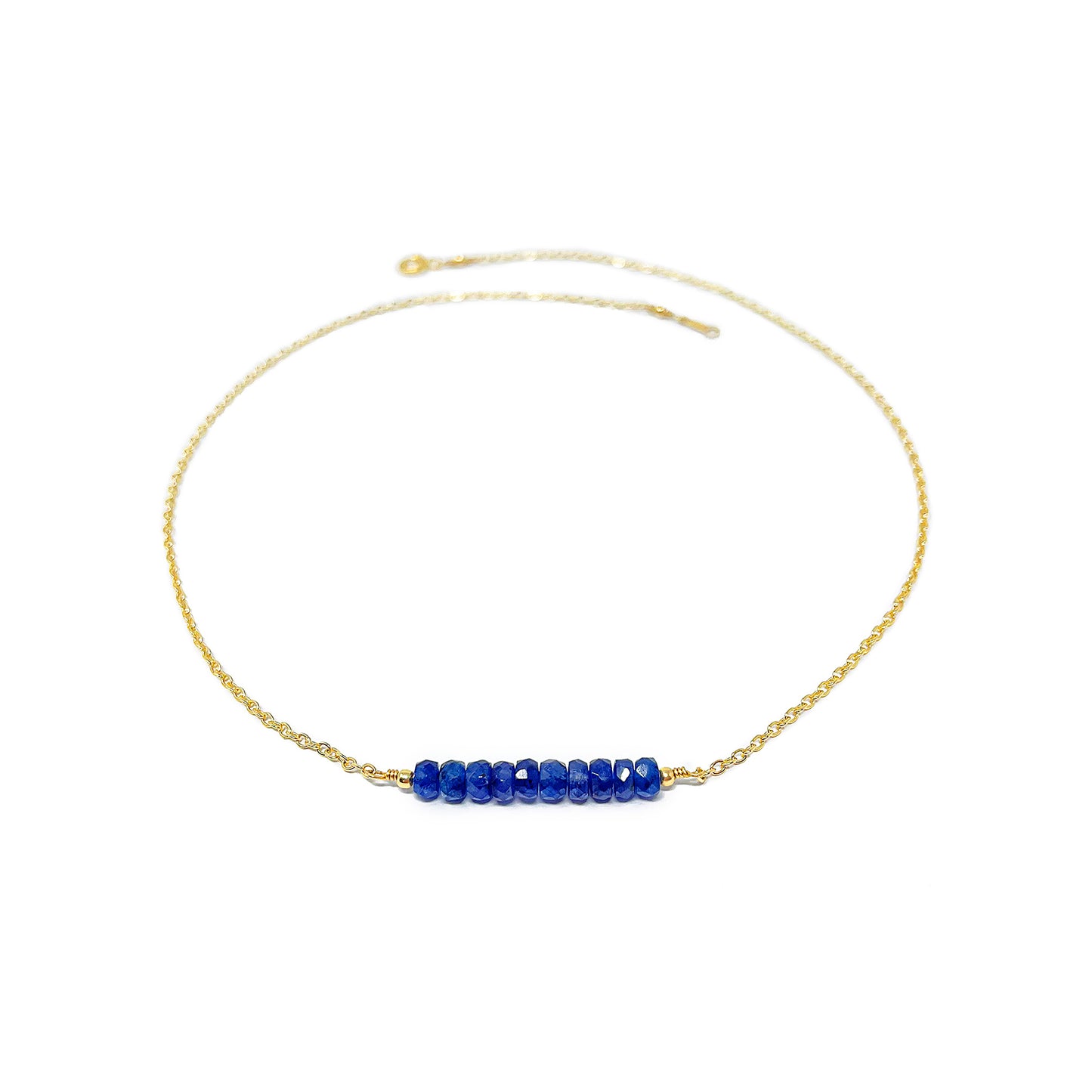 Blue Sapphire Bar Necklace