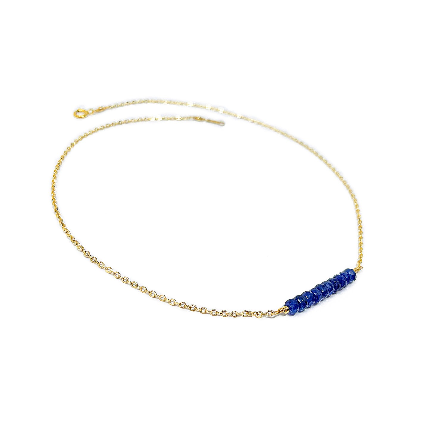 Blue Sapphire Bar Necklace