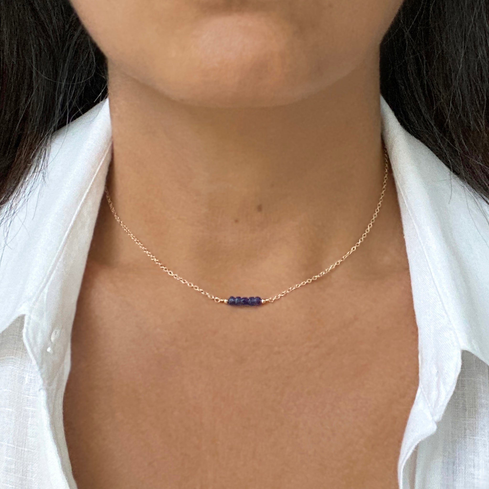 Blue sapphire 2024 bar necklace