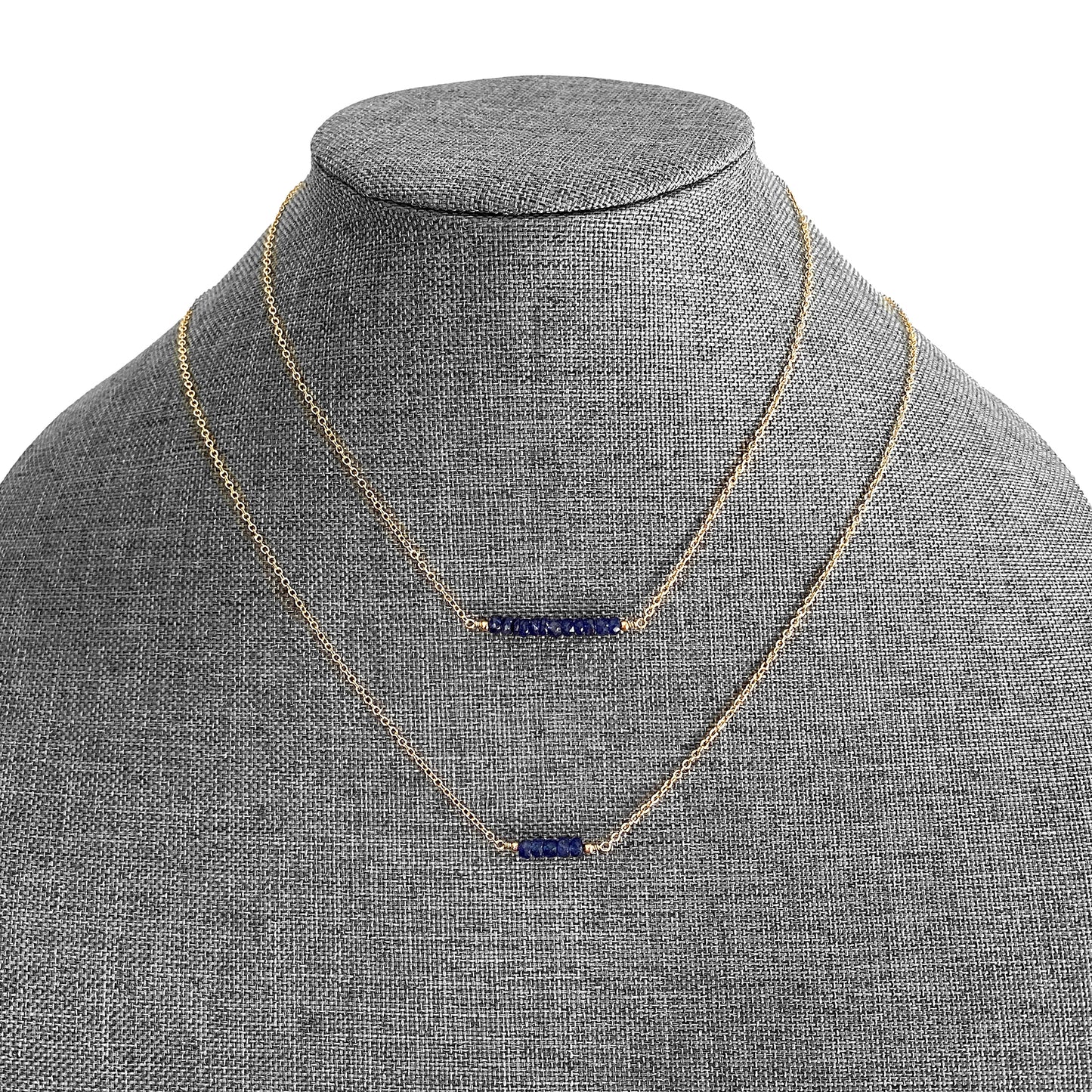 Blue Sapphire Bar Necklace