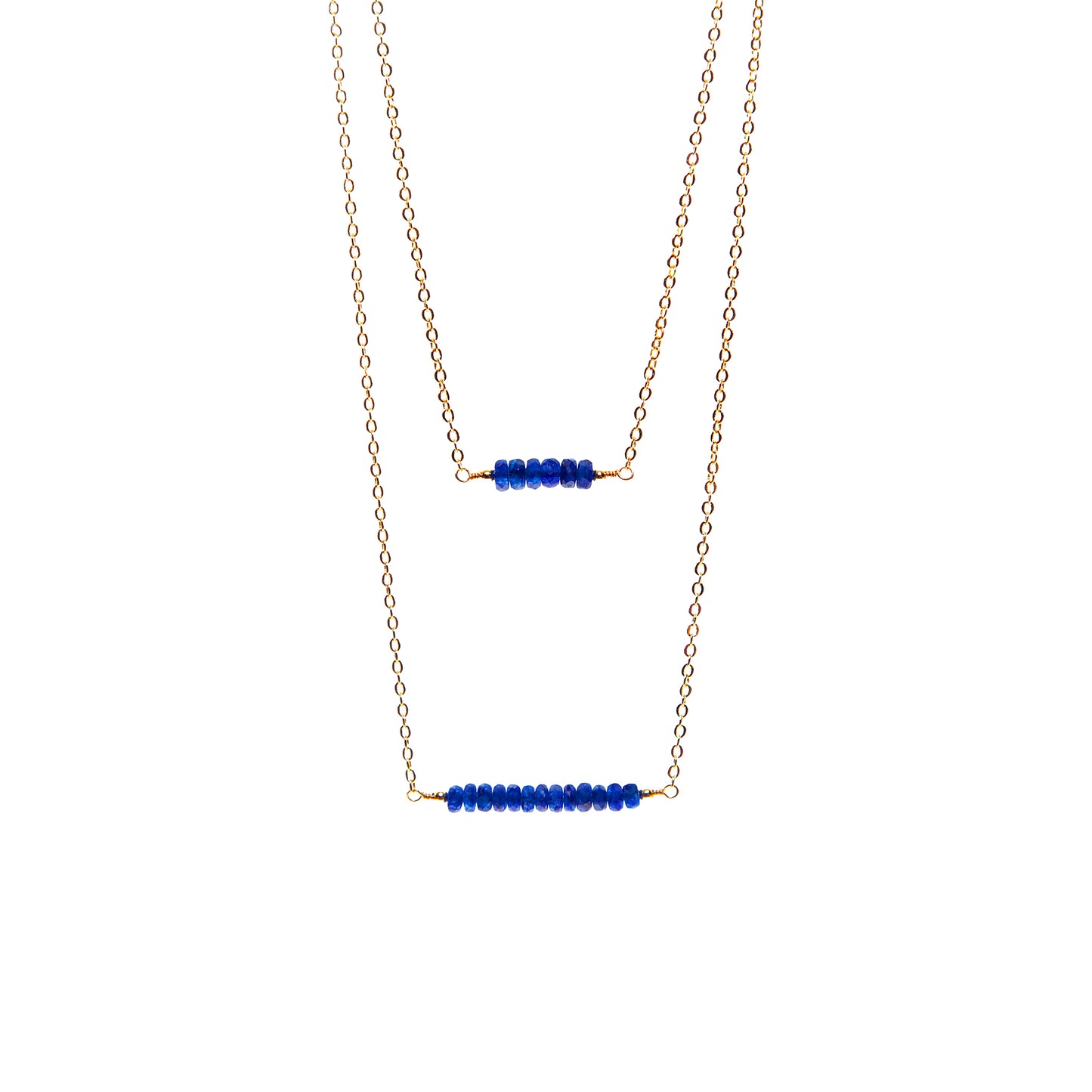 Blue Sapphire Bar Necklace